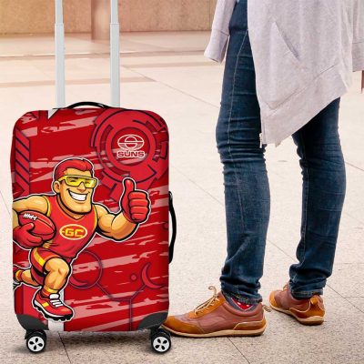 Gold Coast Suns Luggage Cover Mascot Cartoon Football Illustration Style TS04