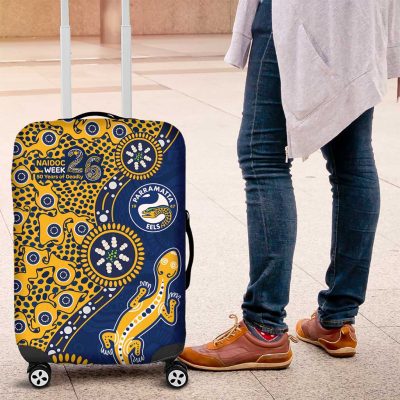 Parramatta Eels NAIDOC Week 2026 Luggage Cover Aboriginal Lizard Dot Painting - 50 Years of Deadly TS04