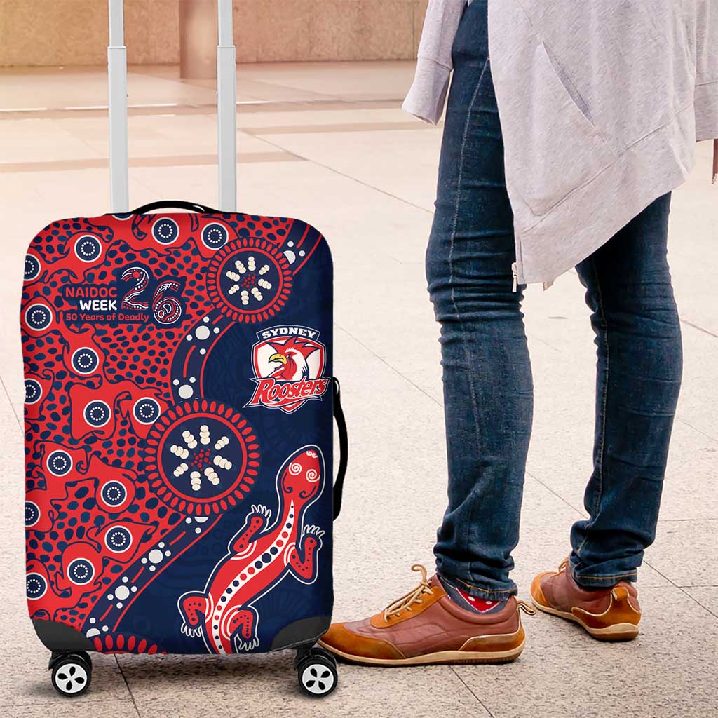 Sydney Roosters NAIDOC Week 2026 Luggage Cover Aboriginal Lizard Dot Painting - 50 Years of Deadly TS04 Sydney Roosters NAIDOC Week 2026 Luggage Cover Aboriginal Lizard Dot Painting - 50 Years of Deadly TS04