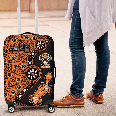 Wests Tigers NAIDOC Week 2026 Luggage Cover Aboriginal Lizard Dot Painting - 50 Years of Deadly TS04