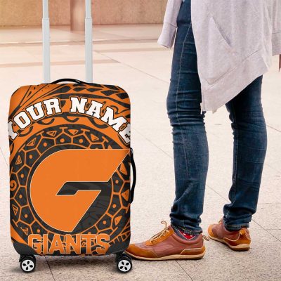 Personalized Giants Polynesian Luggage Cover Tribal Chest and Sleeve Tattoo Heritage Warrior TS04