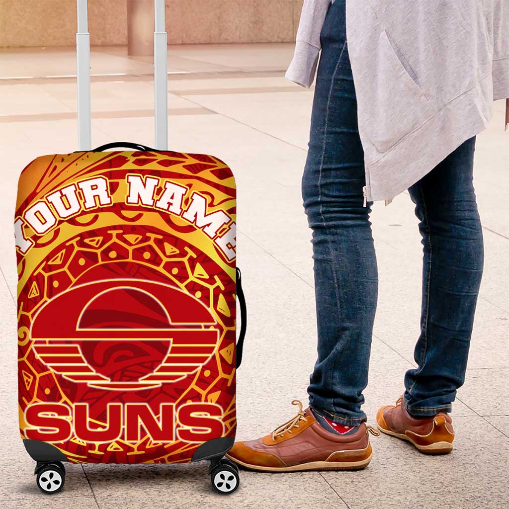 Personalized Gold Coast Suns Polynesian Luggage Cover Tribal Chest and Sleeve Tattoo Heritage Warrior TS04 Personalized Gold Coast Suns Polynesian Luggage Cover Tribal Chest and Sleeve Tattoo Heritage Warrior TS04