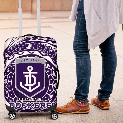 Personalized Fremantle Dockers Polynesian Luggage Cover Tribal Chest and Sleeve Tattoo Heritage Warrior TS04