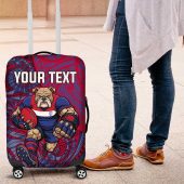 Custom Western Bulldogs Mascot Luggage Cover Polynesian Tribal Swirl Dynamic - Bulldog Football TS04