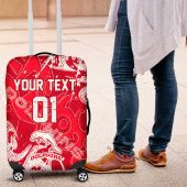 Personalized Dolphins Rugby Luggage Cover Urban Street Graffiti Style - Distressed Splatter Elements TS04