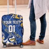 Personalized Parramatta Eels Rugby Luggage Cover Urban Street Graffiti Style - Distressed Splatter Elements TS04