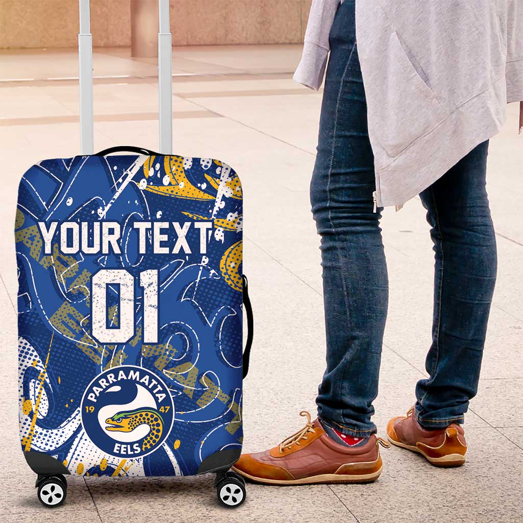 Personalized Parramatta Eels Rugby Luggage Cover Urban Street Graffiti Style - Distressed Splatter Elements TS04 Personalized Parramatta Eels Rugby Luggage Cover Urban Street Graffiti Style - Distressed Splatter Elements TS04