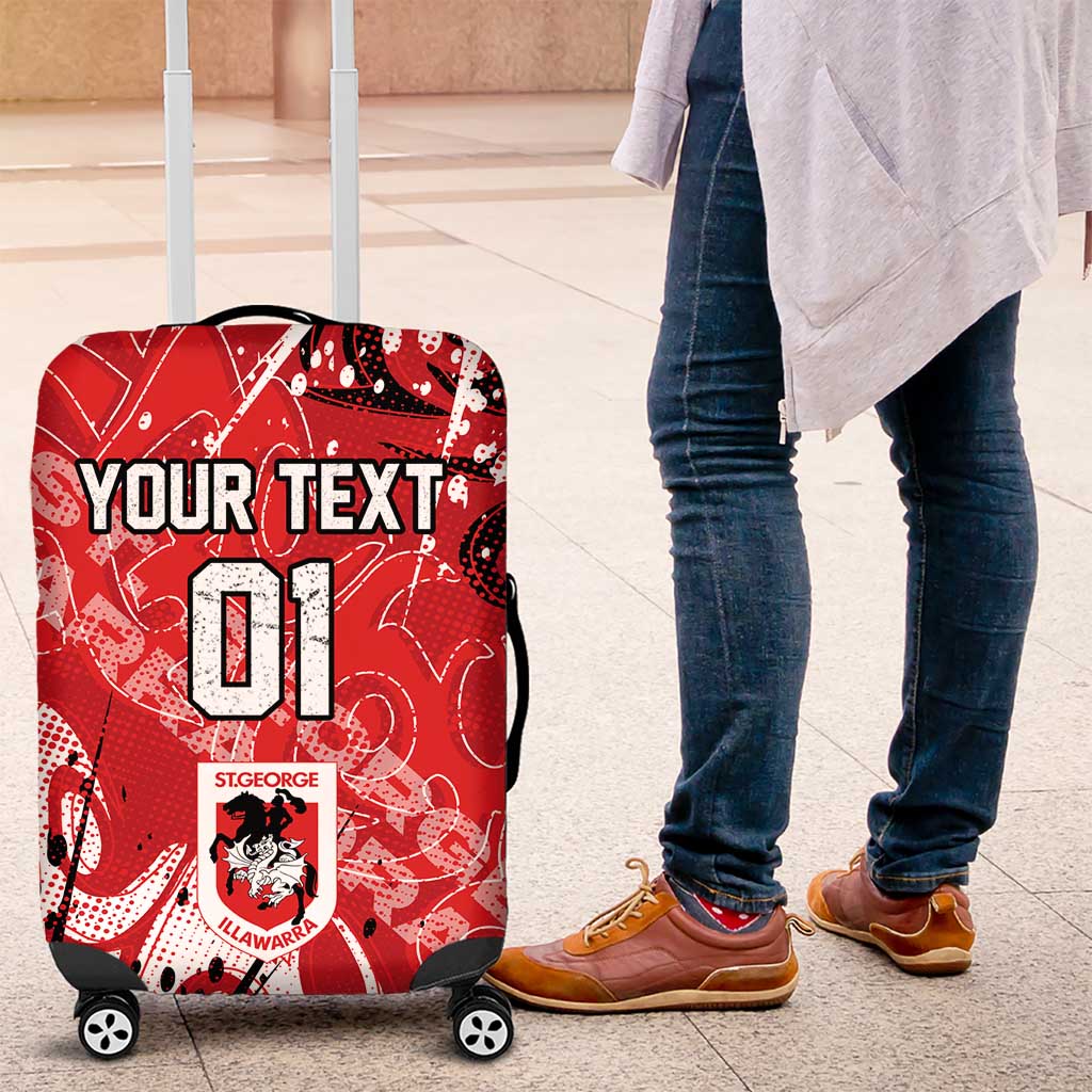 Personalized St. George Illawarra Dragons Rugby Luggage Cover Urban Street Graffiti Style - Distressed Splatter Elements TS04 Personalized St. George Illawarra Dragons Rugby Luggage Cover Urban Street Graffiti Style - Distressed Splatter Elements TS04