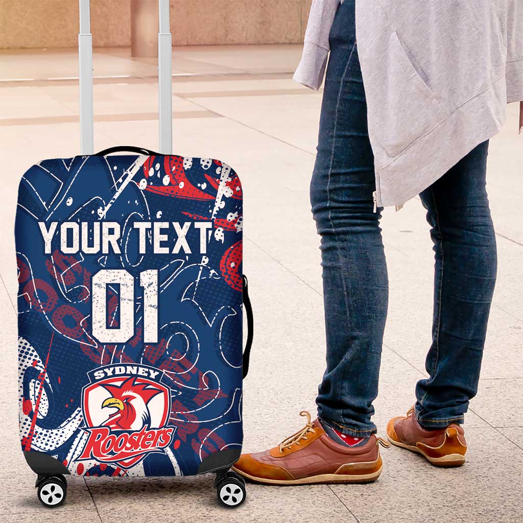 Personalized Sydney Roosters Rugby Luggage Cover Urban Street Graffiti Style - Distressed Splatter Elements TS04 Personalized Sydney Roosters Rugby Luggage Cover Urban Street Graffiti Style - Distressed Splatter Elements TS04