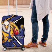 West Coast Eagles Luggage Cover Eagles Muscular Mascot Graphic - Abstract Paint Splatter Art TS04