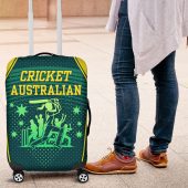 Australian Cricket Luggage Cover Dark Green Halftone Tech Graphic - Southern Cross Stars TS04