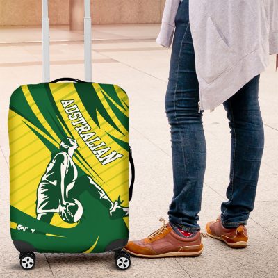 Australian Opals Basketball Luggage Cover Green and Gold Tribal Pattern Athletic Abstract Art TS04