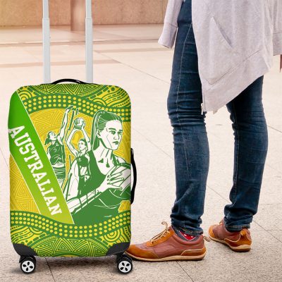Australian Diamonds Netball Luggage Cover Indigenous Aboriginal Art Style Dot Pattern Graphics TS04