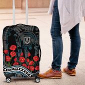 Port Adelaide Power ANZAC Day Luggage Cover Indigenous Dot Art with Poppy Flower Tribute TS04