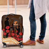 GWS Giants ANZAC Day Luggage Cover Indigenous Dot Art with Poppy Flower Tribute TS04