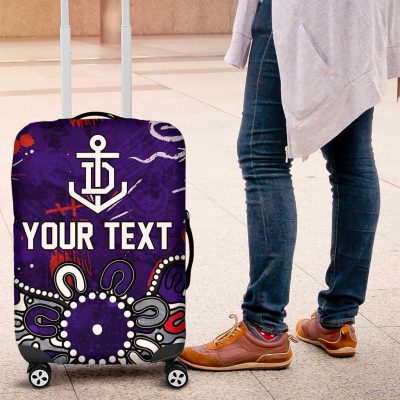 Personalized Fremantle Dockers Luggage Cover Aboriginal Dot Painting Graffiti Style TS04