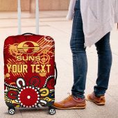 Personalized Gold Coast Suns Luggage Cover Aboriginal Dot Painting Graffiti Style TS04