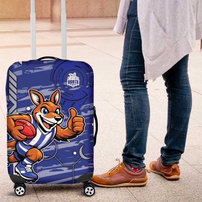 North Melbourne Kangaroos Luggage Cover Mascot Cartoon Football Illustration Style TS04