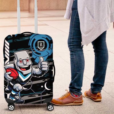 Port Adelaide Power Luggage Cover Mascot Cartoon Football Illustration Style TS04