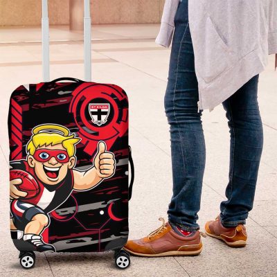 St Kilda Saints Luggage Cover Mascot Cartoon Football Illustration Style TS04
