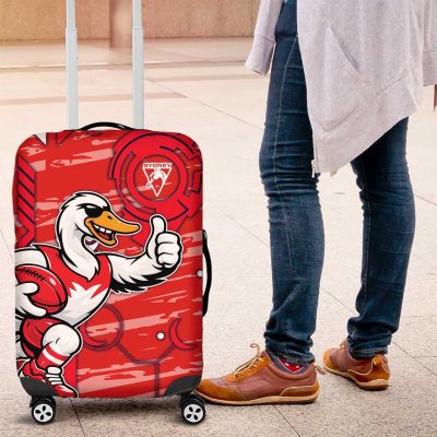 Sydney Swans Luggage Cover Mascot Cartoon Football Illustration Style TS04
