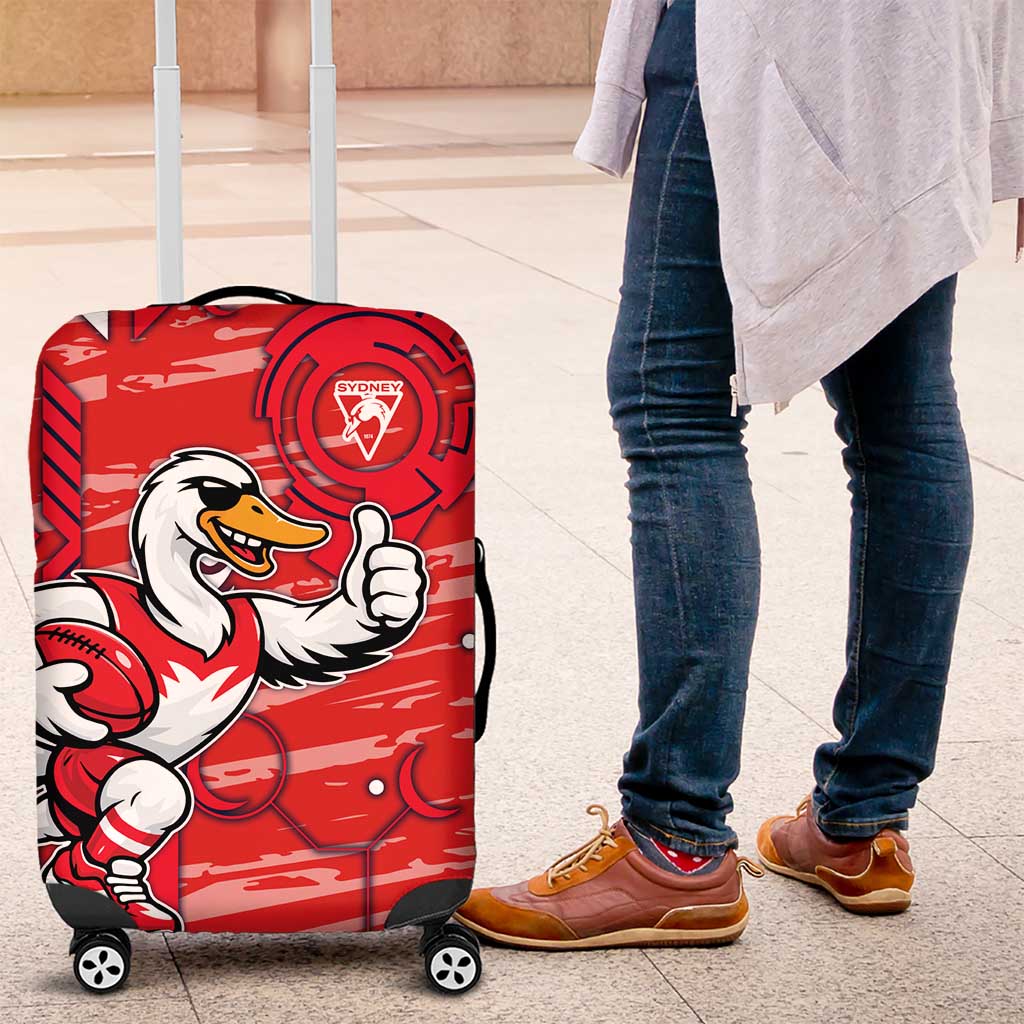 Sydney Swans Luggage Cover Mascot Cartoon Football Illustration Style TS04 Sydney Swans Luggage Cover Mascot Cartoon Football Illustration Style TS04