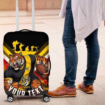 Personalised Richmond Tiger ANZAC Luggage Cover Military Remembrance Australian Football Mascot Camouflage TS04