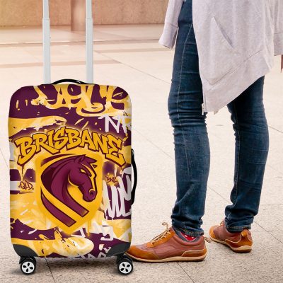 Brisbane Broncos Rugby Luggage Cover Graffiti Typography Urban Camo Abstract Street Style TS04