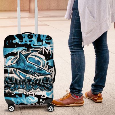 Cronulla-Sutherland Sharks Rugby Luggage Cover Graffiti Typography Urban Camo Abstract Street Style TS04