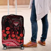 Essendon Bombers ANZAC Day Luggage Cover Indigenous Dot Art with Poppy Flower Tribute TS04