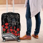 Carlton Blues ANZAC Day Luggage Cover Indigenous Dot Art with Poppy Flower Tribute TS04