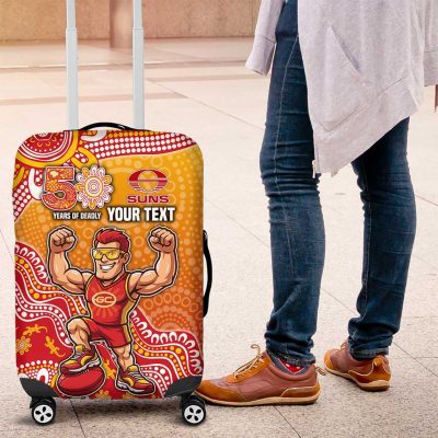 Personalized Suns Football Mascot Luggage Cover Abor