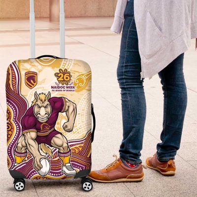 Brisbane Broncos NAIDOC Week 2026 Luggage Cover First Nations of Australia Aboriginal Mascot Rugby TS04