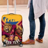 Personalised Brisbane Lions ANZAC Luggage Cover Military Remembrance Australian Football Mascot Camouflage TS04