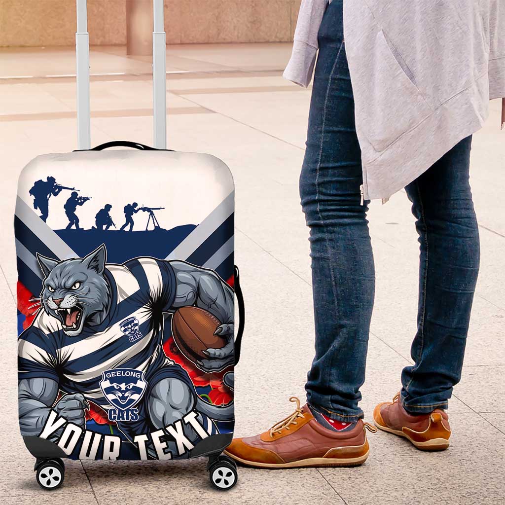 Personalised Geelong Cats ANZAC Luggage Cover Military Remembrance Australian Football Mascot Camouflage TS04 Personalised Geelong Cats ANZAC Luggage Cover Military Remembrance Australian Football Mascot Camouflage TS04