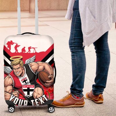 Personalised St Kilda Saints ANZAC Luggage Cover Military Remembrance Australian Football Mascot Camouflage TS04