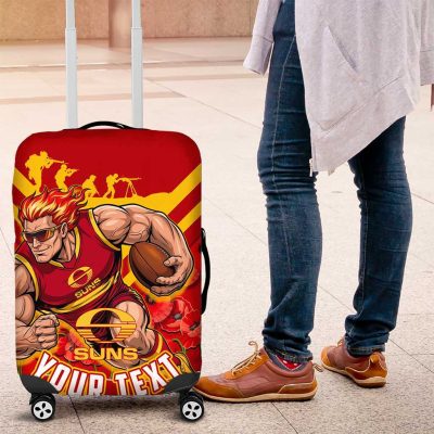 Personalised Gold Coast Suns ANZAC Luggage Cover Military Remembrance Australian Football Mascot Camouflage TS04
