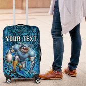 Personalised Cronulla-Sutherland Sharks Luggage Cover Polynesian Tribal Art Style With Hammerhead Mascot TS04
