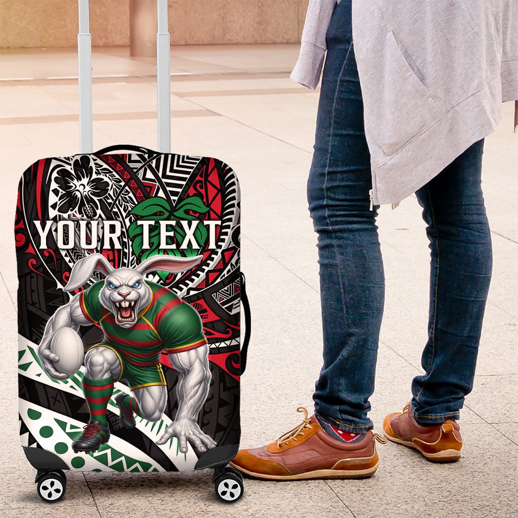 Personalised South Sydney Rabbitohs Luggage Cover Polynesian Tribal Art Style With Powerful Rabbit Mascot TS04 Personalised South Sydney Rabbitohs Luggage Cover Polynesian Tribal Art Style With Powerful Rabbit Mascot TS04