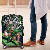 Personalised Canberra Raiders Luggage Cover Polynesian Tribal Art Style With Viking Raider Mascot TS04