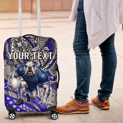 Personalised Canterbury-Bankstown Bulldogs Luggage Cover Polynesian Tribal Art Style With Powerful Bulldog Mascot TS04