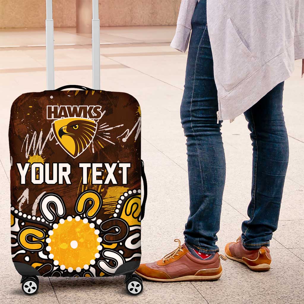 Personalized Hawthorn Hawks Luggage Cover Aboriginal Dot Painting Graffiti Style TS04 Personalized Hawthorn Hawks Luggage Cover Aboriginal Dot Painting Graffiti Style TS04