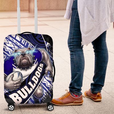Bulldogs Rugby Luggage Cover Tribal Polynesian Power Art - Lightning Mascot TS04