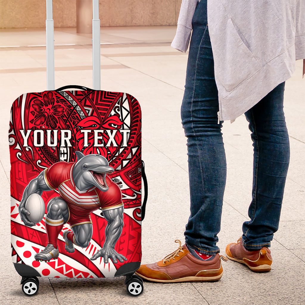Personalised Dolphins Luggage Cover Polynesian Tribal Art Style With Muscular Dolphin Mascot TS04 Personalised Dolphins Luggage Cover Polynesian Tribal Art Style With Muscular Dolphin Mascot TS04