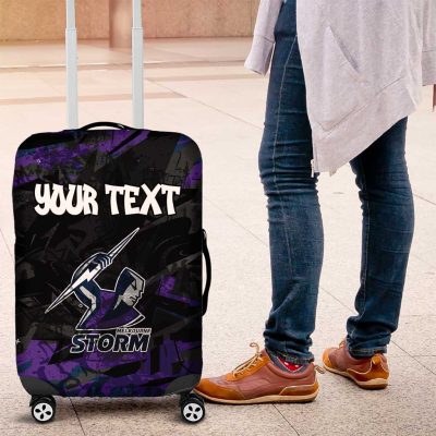 Personalized Melbourne Storm Luggage Cover Graffiti Grunge Abstract Urban Street Style Design TS04