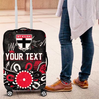 Personalized St Kilda Saints Luggage Cover Aboriginal Dot Painting Graffiti Style TS04