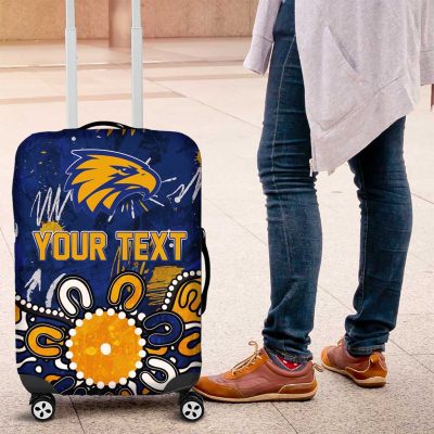 Personalized West Coast Eagles Luggage Cover Aboriginal Dot Painting Graffiti Style TS04