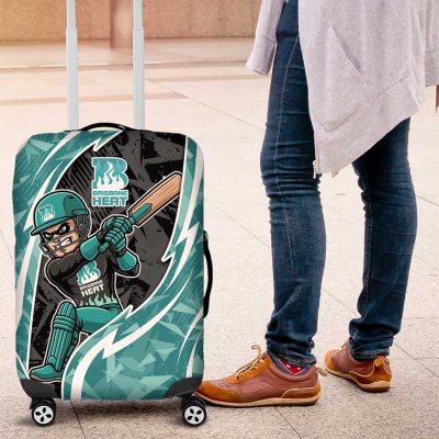 Brisbane Heat Luggage Cover Flaming Lightning Storm Geometric Sports Mascot Art TS04