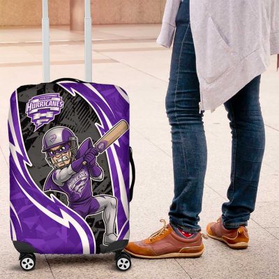 Hobart Hurricanes Luggage Cover Flaming Lightning Storm Geometric Sports Mascot Art TS04