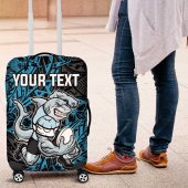 Personalised Cronulla-Sutherland Sharks Luggage Cover Polynesian Tribal Pattern With Rugby Shark Mascot Art TS04